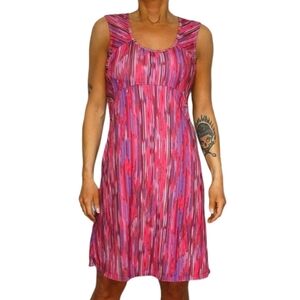 Prana Built in Bra Active Midi Dress Small Keyhole Back Pink